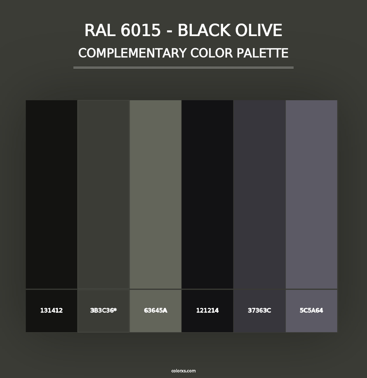 RAL 6015 - Black olive - Complementary Color Palette