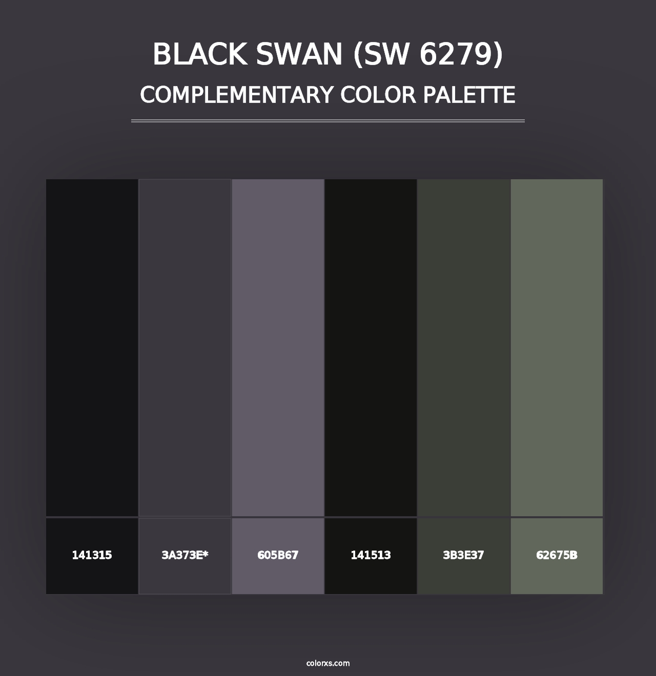 Black Swan (SW 6279) - Complementary Color Palette