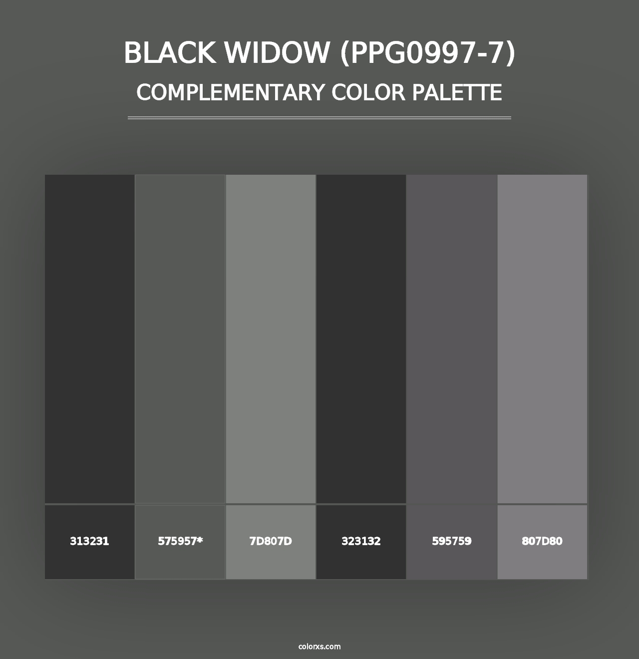 Black Widow (PPG0997-7) - Complementary Color Palette