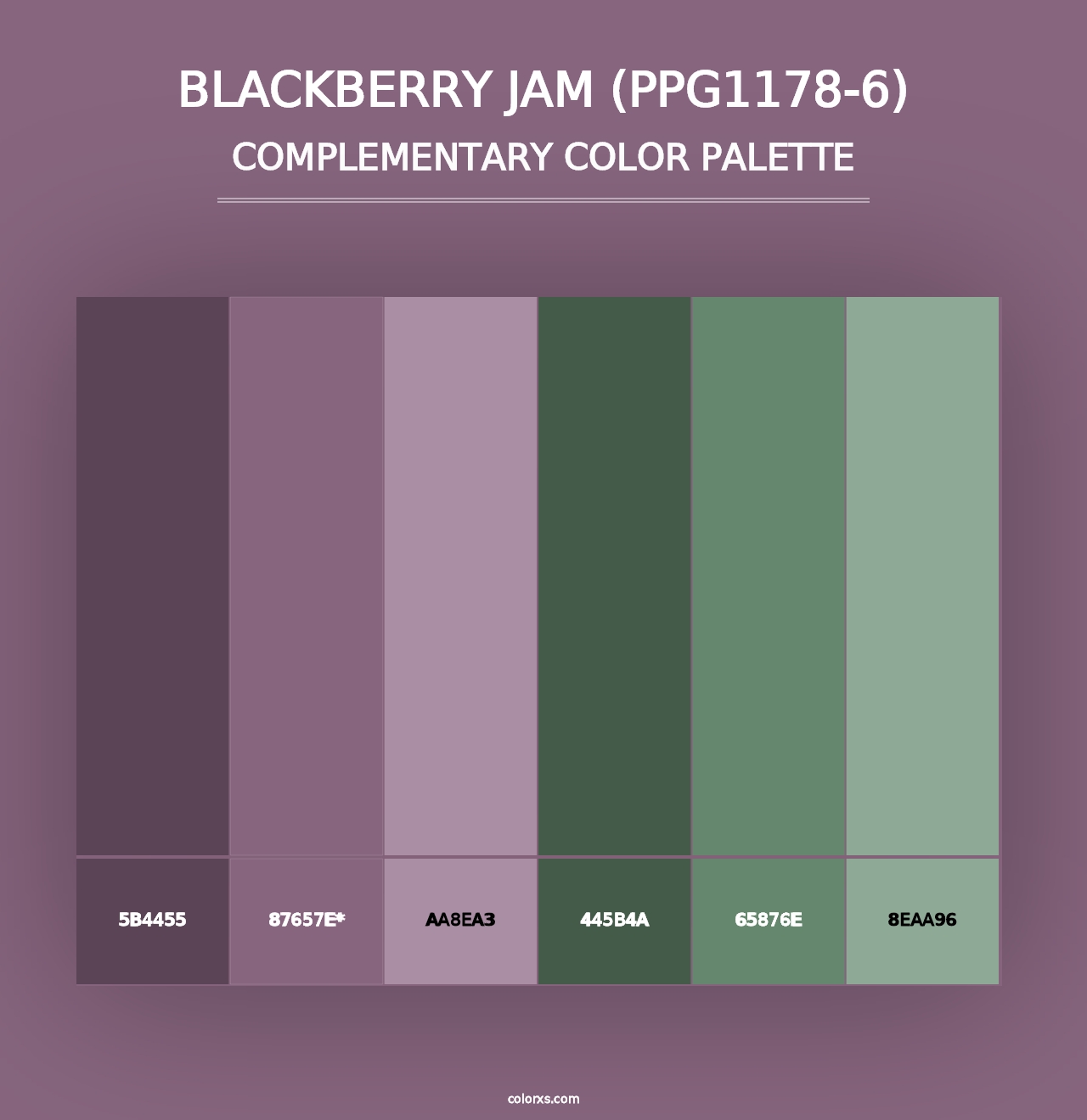 Blackberry Jam (PPG1178-6) - Complementary Color Palette