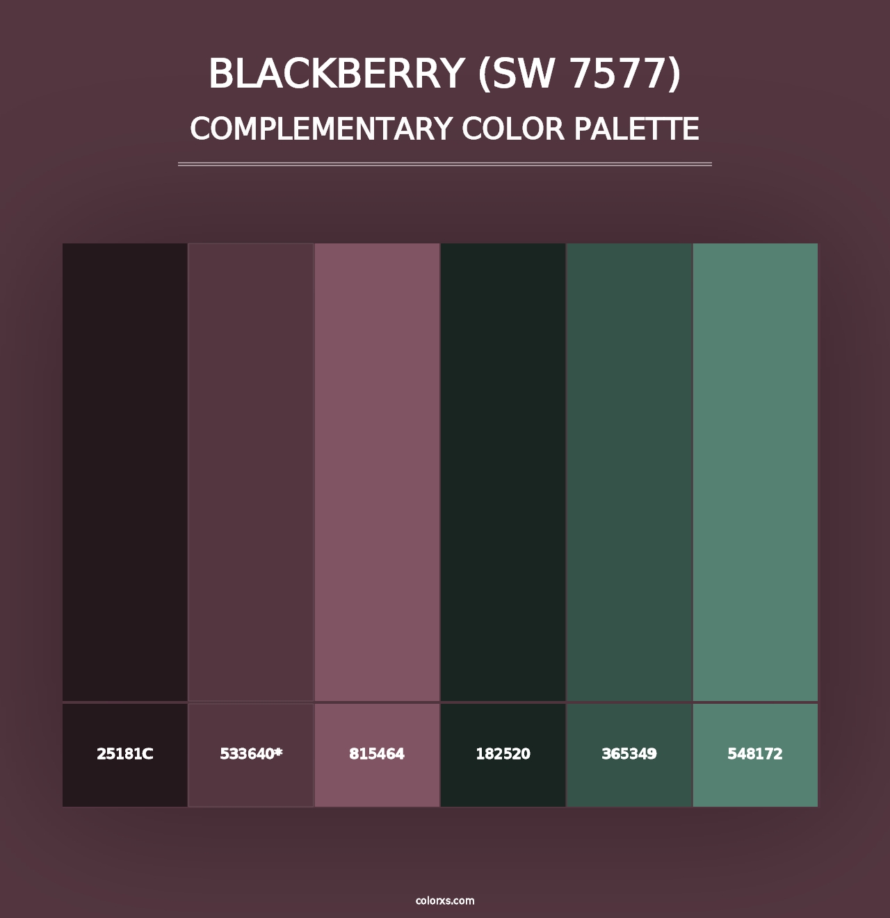 Blackberry (SW 7577) - Complementary Color Palette