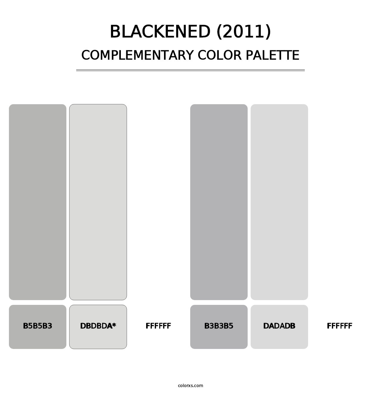 Blackened (2011) - Complementary Color Palette