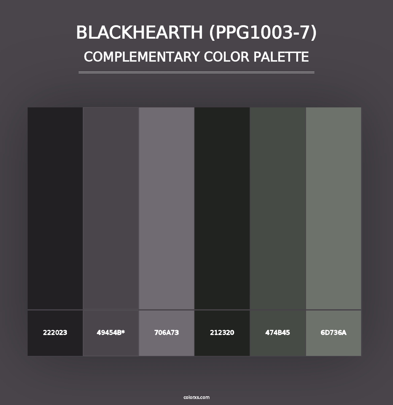 Blackhearth (PPG1003-7) - Complementary Color Palette