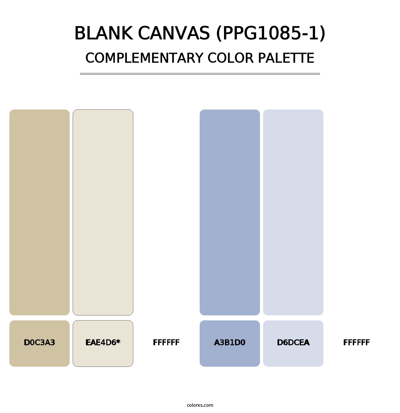 Blank Canvas (PPG1085-1) - Complementary Color Palette
