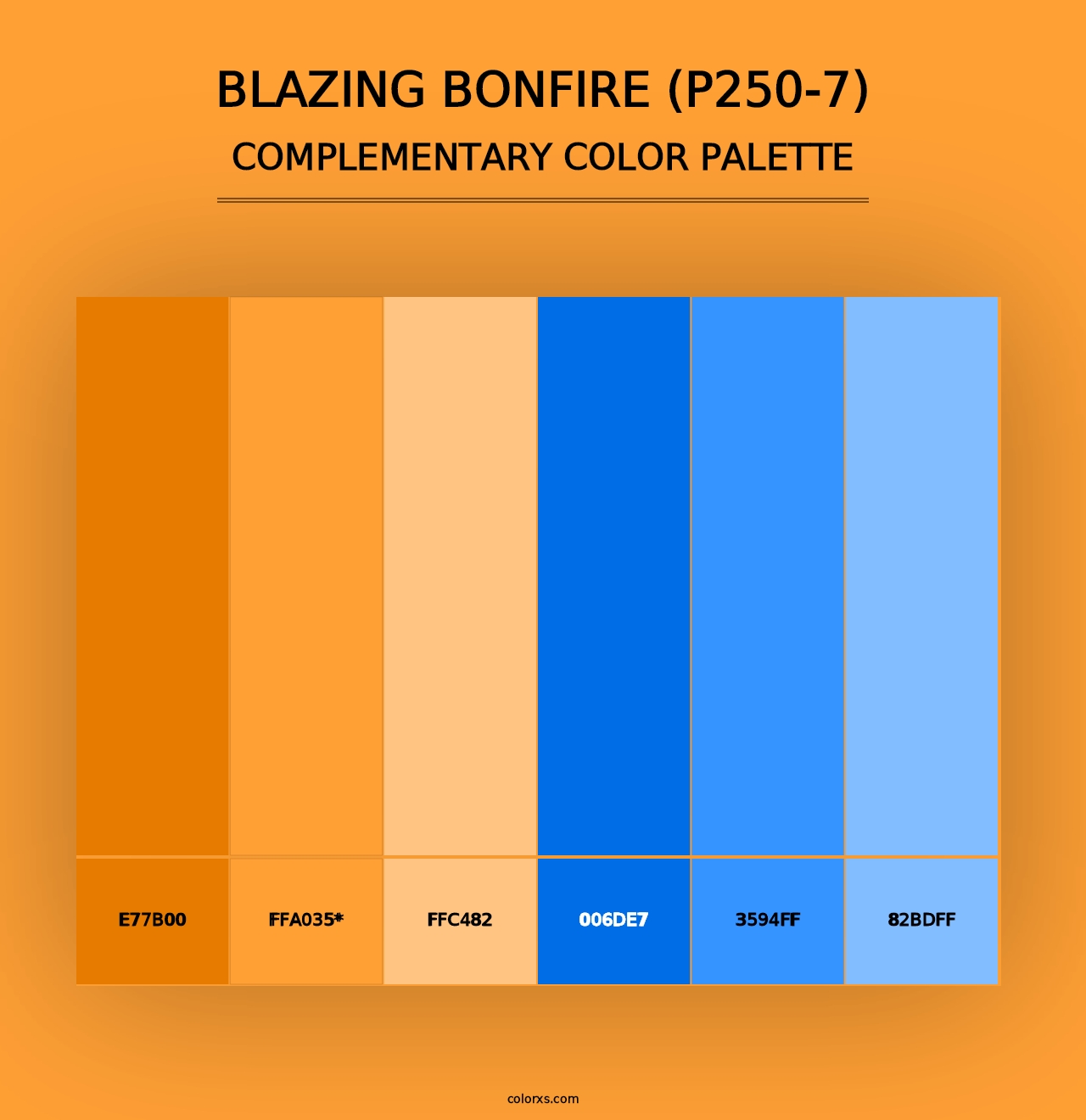 Blazing Bonfire (P250-7) - Complementary Color Palette