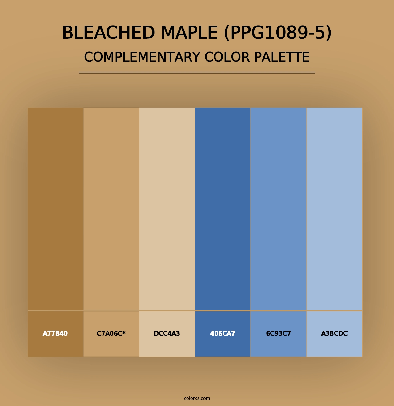 Bleached Maple (PPG1089-5) - Complementary Color Palette