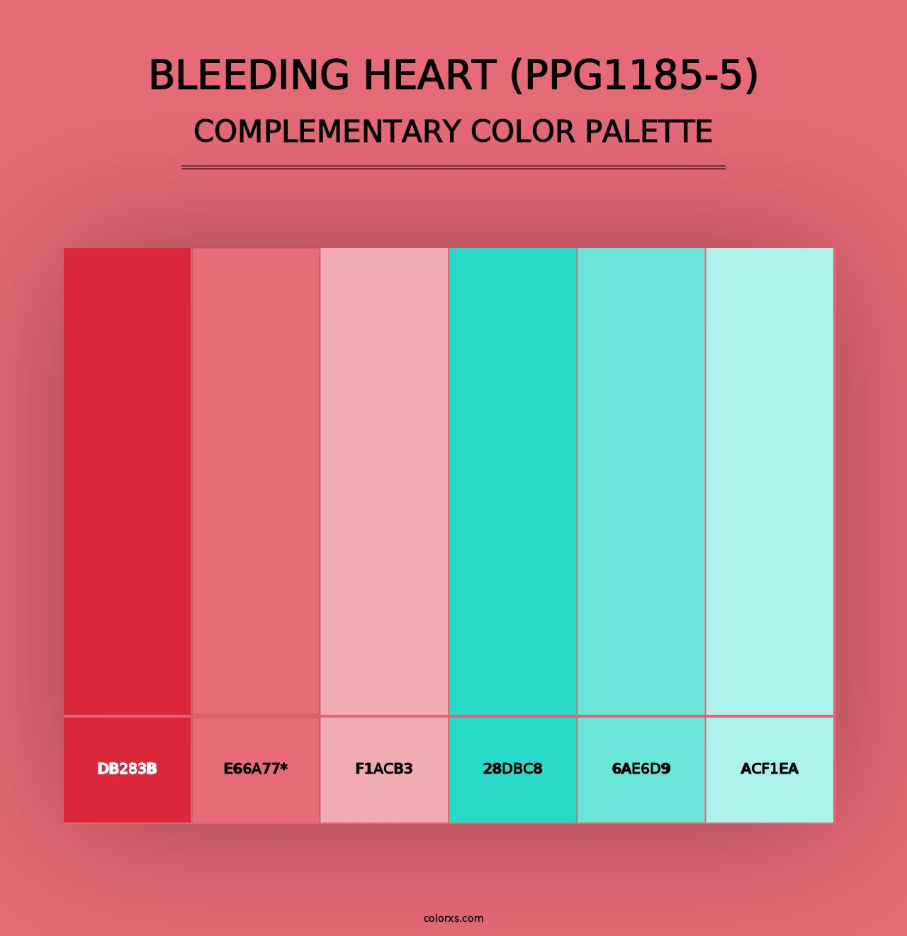 Bleeding Heart (PPG1185-5) - Complementary Color Palette