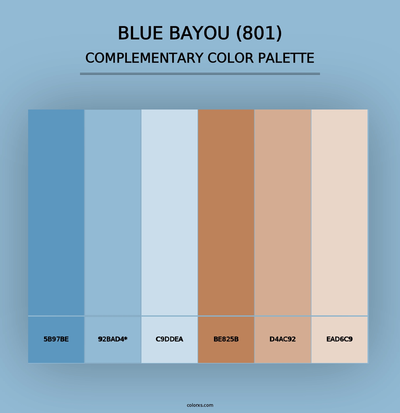 Blue Bayou (801) - Complementary Color Palette