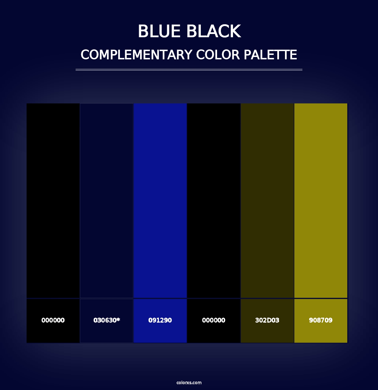 Blue Black - Complementary Color Palette