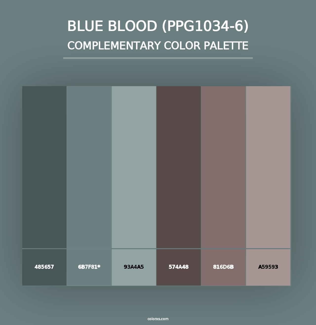 Blue Blood (PPG1034-6) - Complementary Color Palette