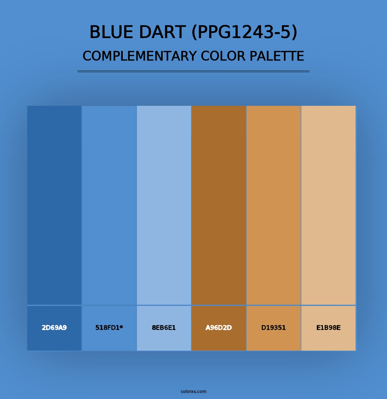 Blue Dart (PPG1243-5) - Complementary Color Palette