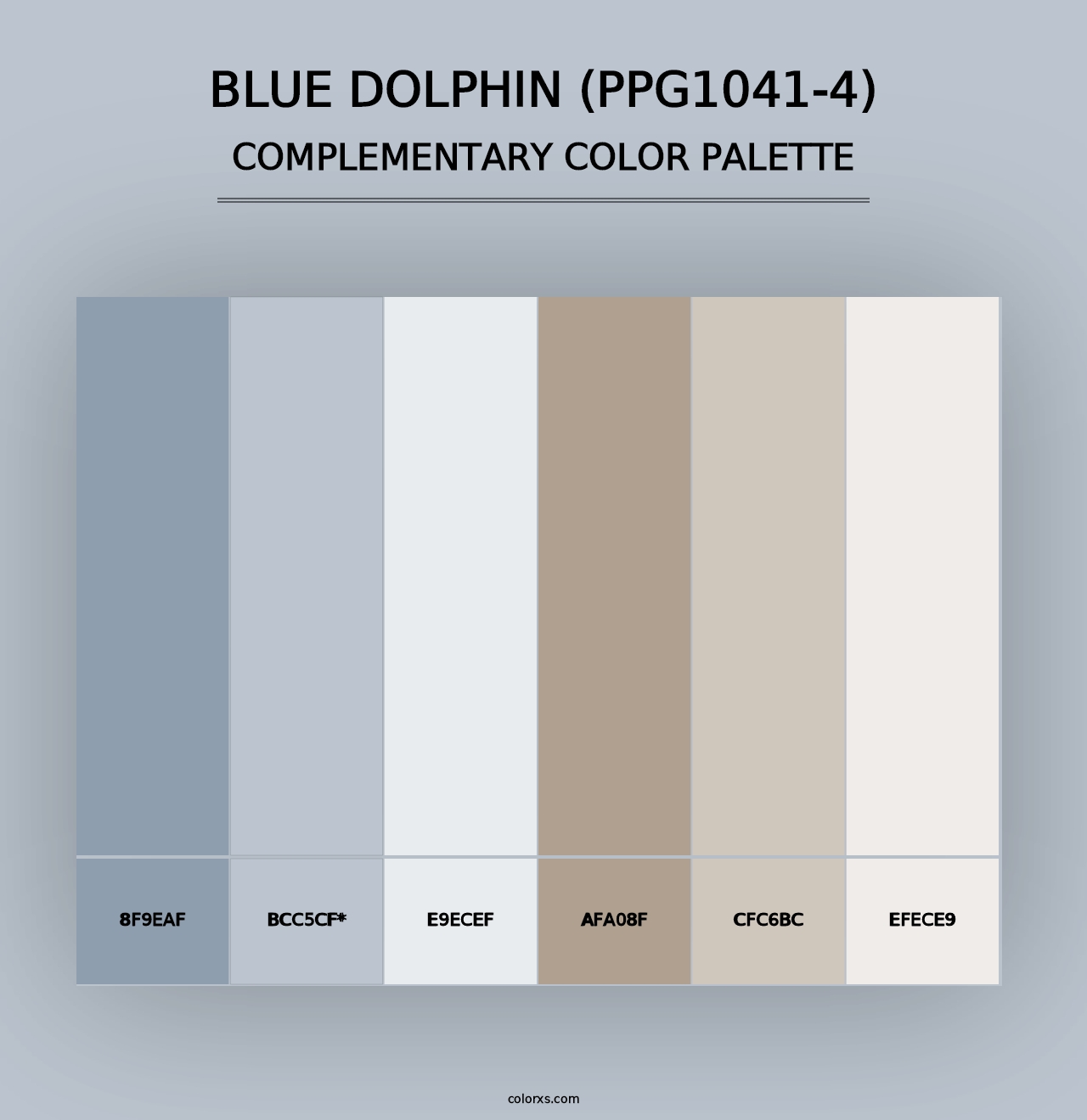 Blue Dolphin (PPG1041-4) - Complementary Color Palette