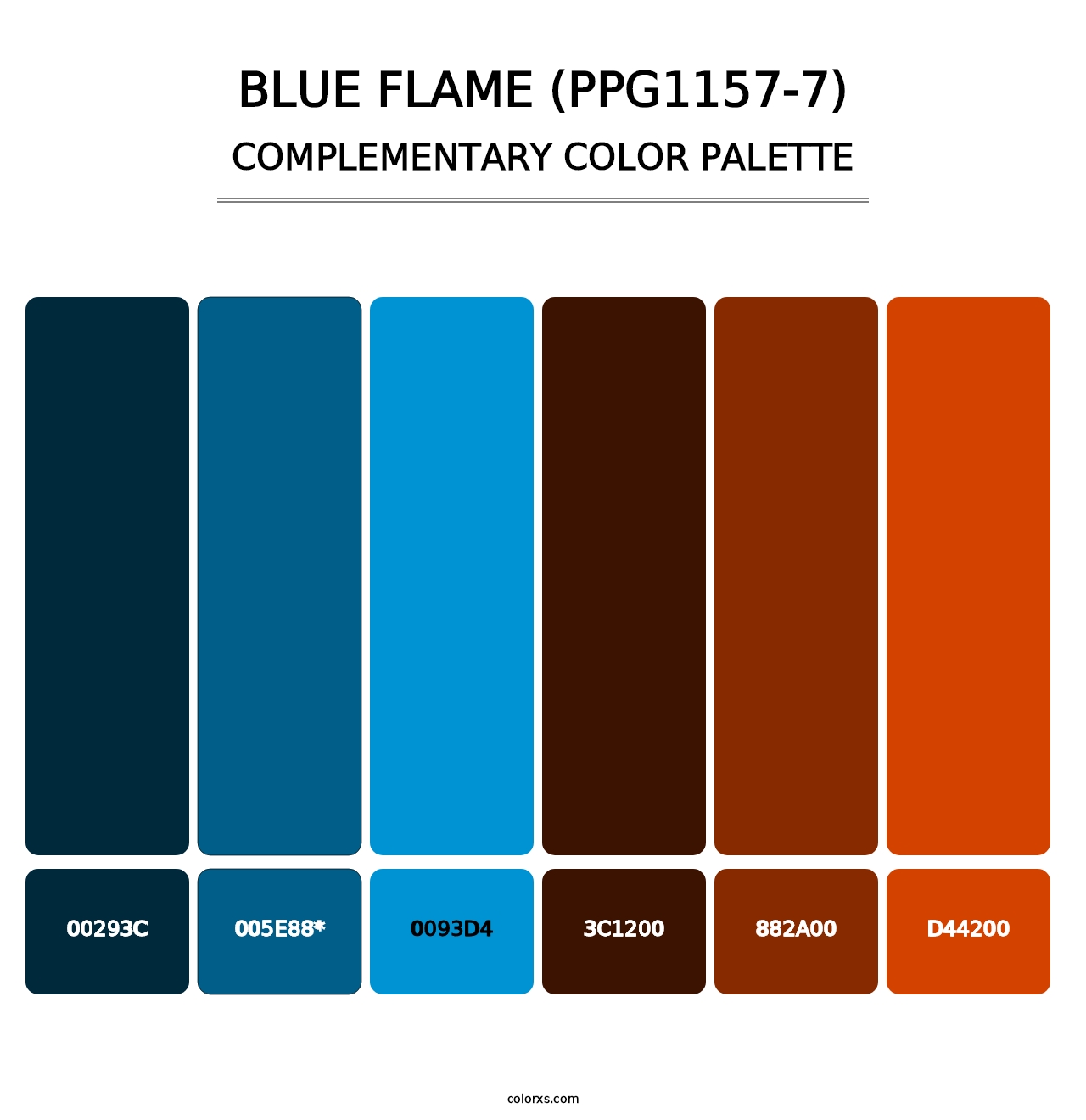 Blue Flame (PPG1157-7) - Complementary Color Palette