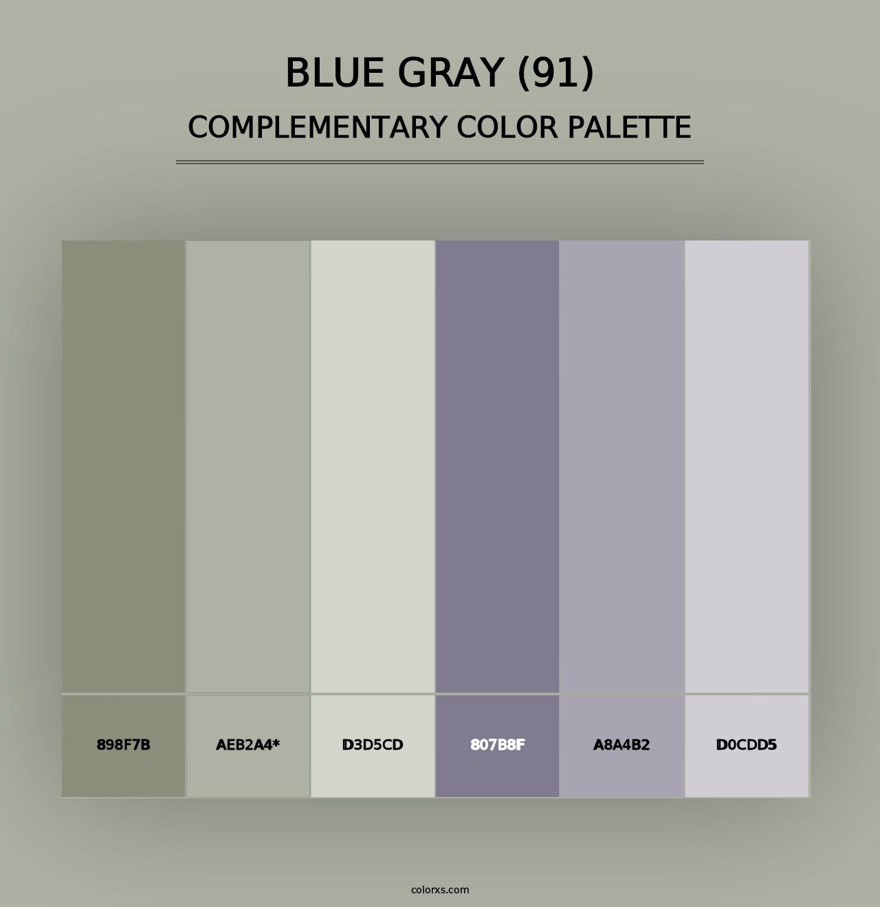 Blue Gray (91) - Complementary Color Palette