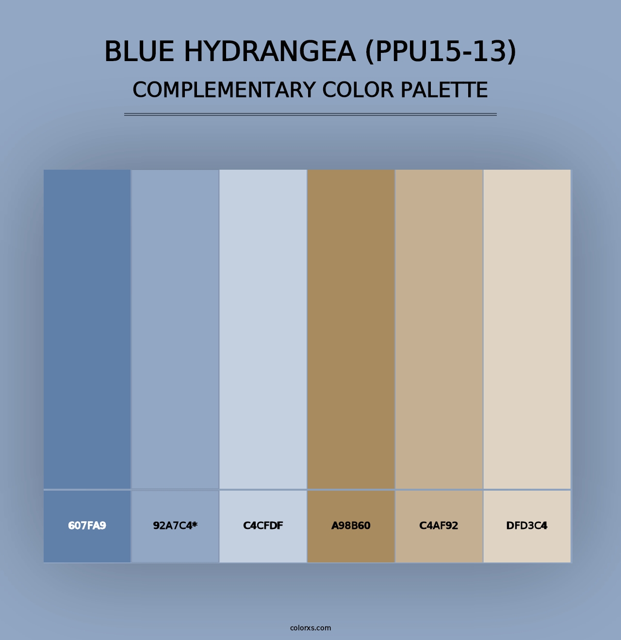 Blue Hydrangea (PPU15-13) - Complementary Color Palette