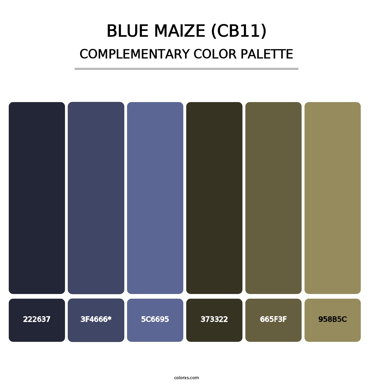 Blue Maize (CB11) - Complementary Color Palette