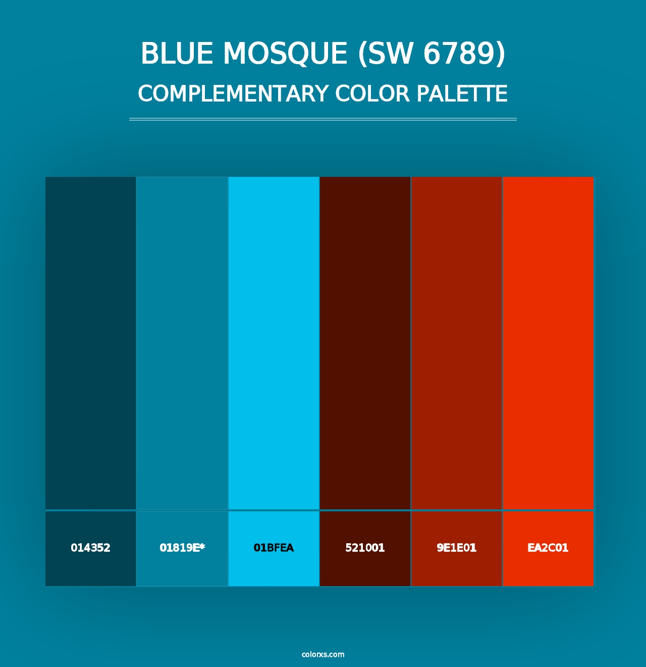 Blue Mosque (SW 6789) - Complementary Color Palette