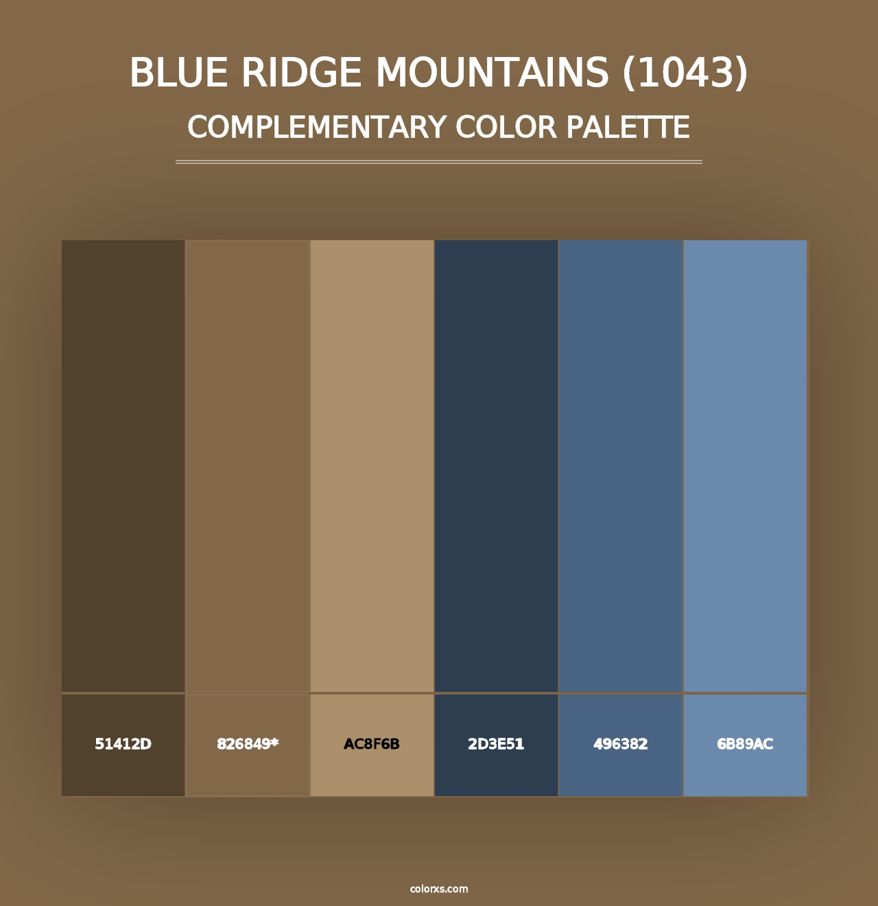 Blue Ridge Mountains (1043) - Complementary Color Palette