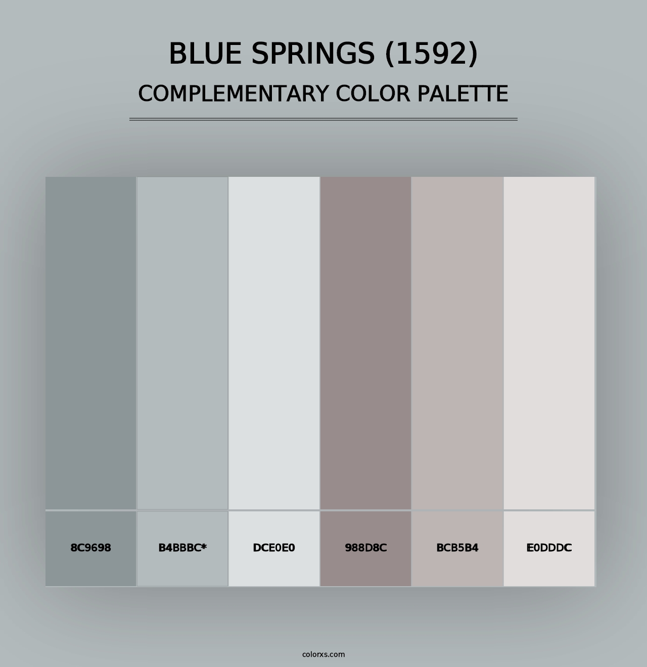 Blue Springs (1592) - Complementary Color Palette