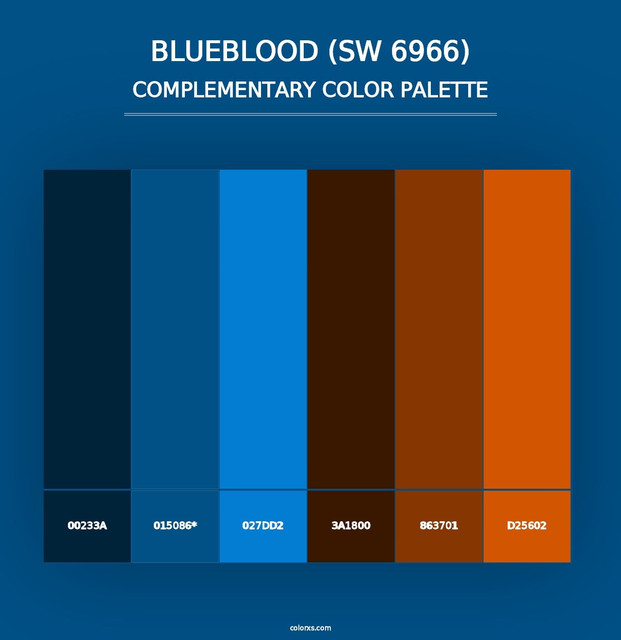 Blueblood (SW 6966) - Complementary Color Palette