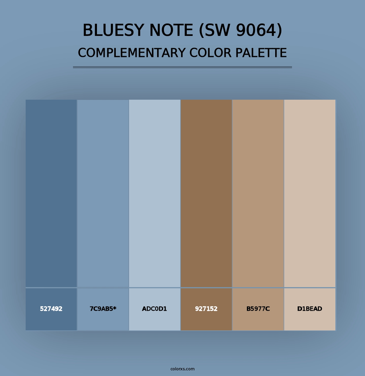 Bluesy Note (SW 9064) - Complementary Color Palette