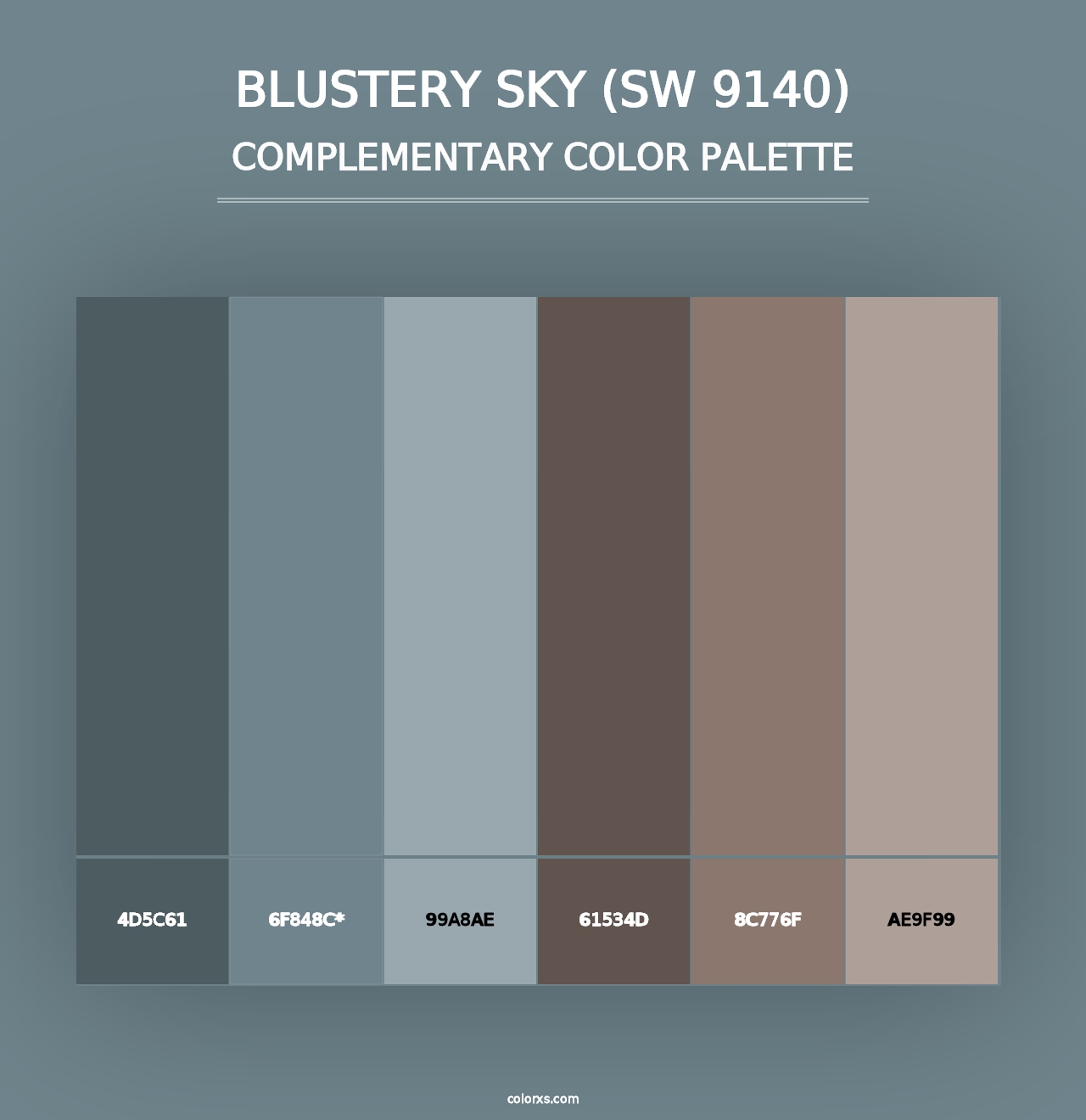 Blustery Sky (SW 9140) - Complementary Color Palette