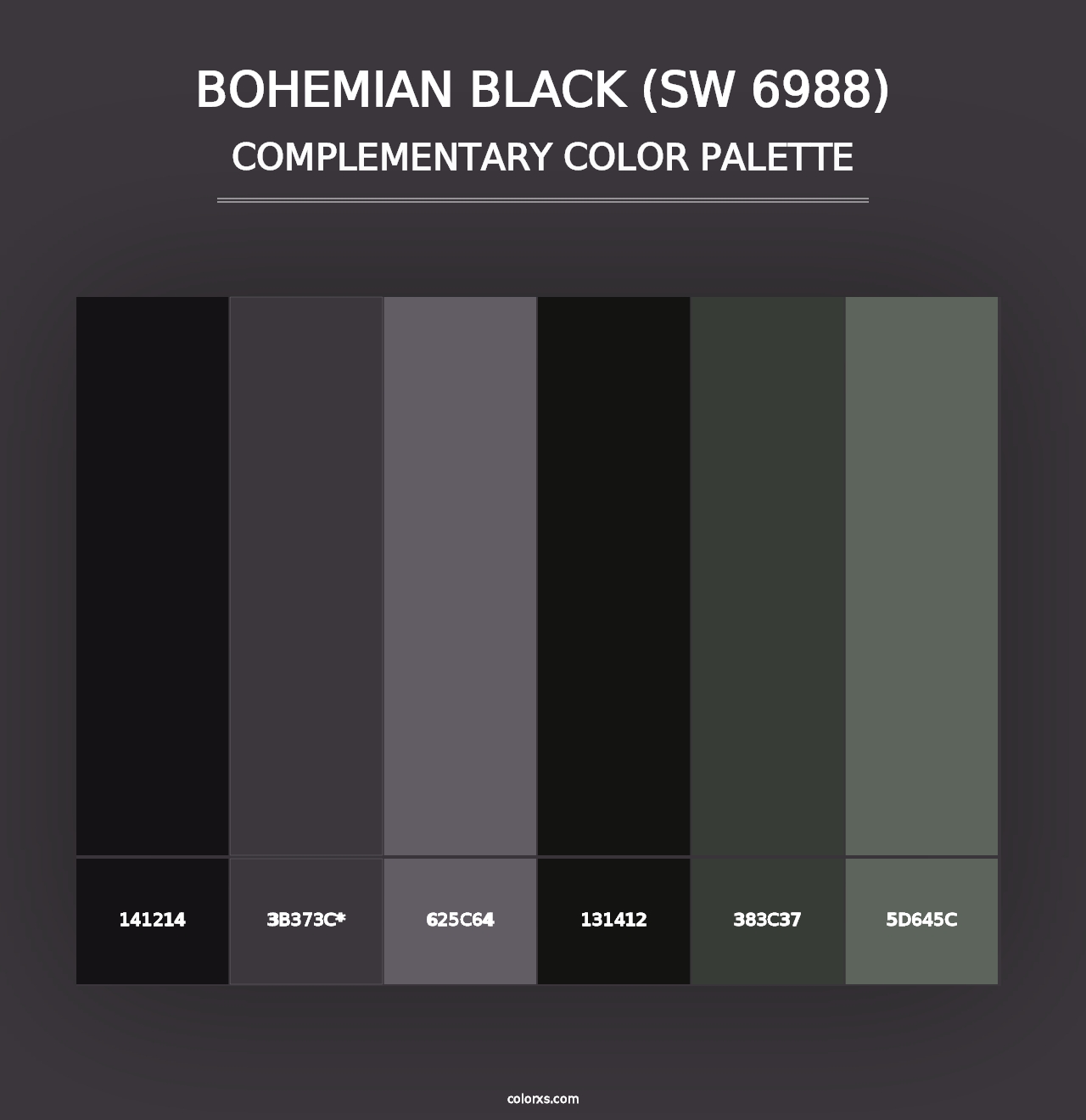 Bohemian Black (SW 6988) - Complementary Color Palette