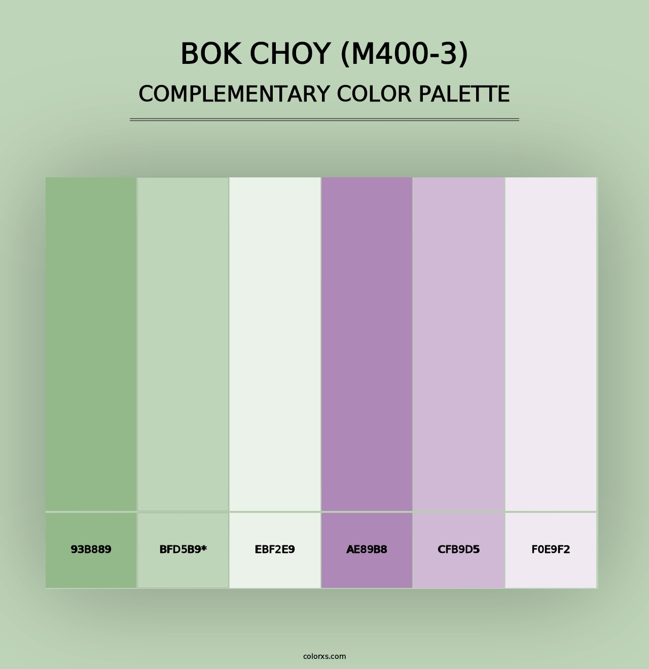 Bok Choy (M400-3) - Complementary Color Palette