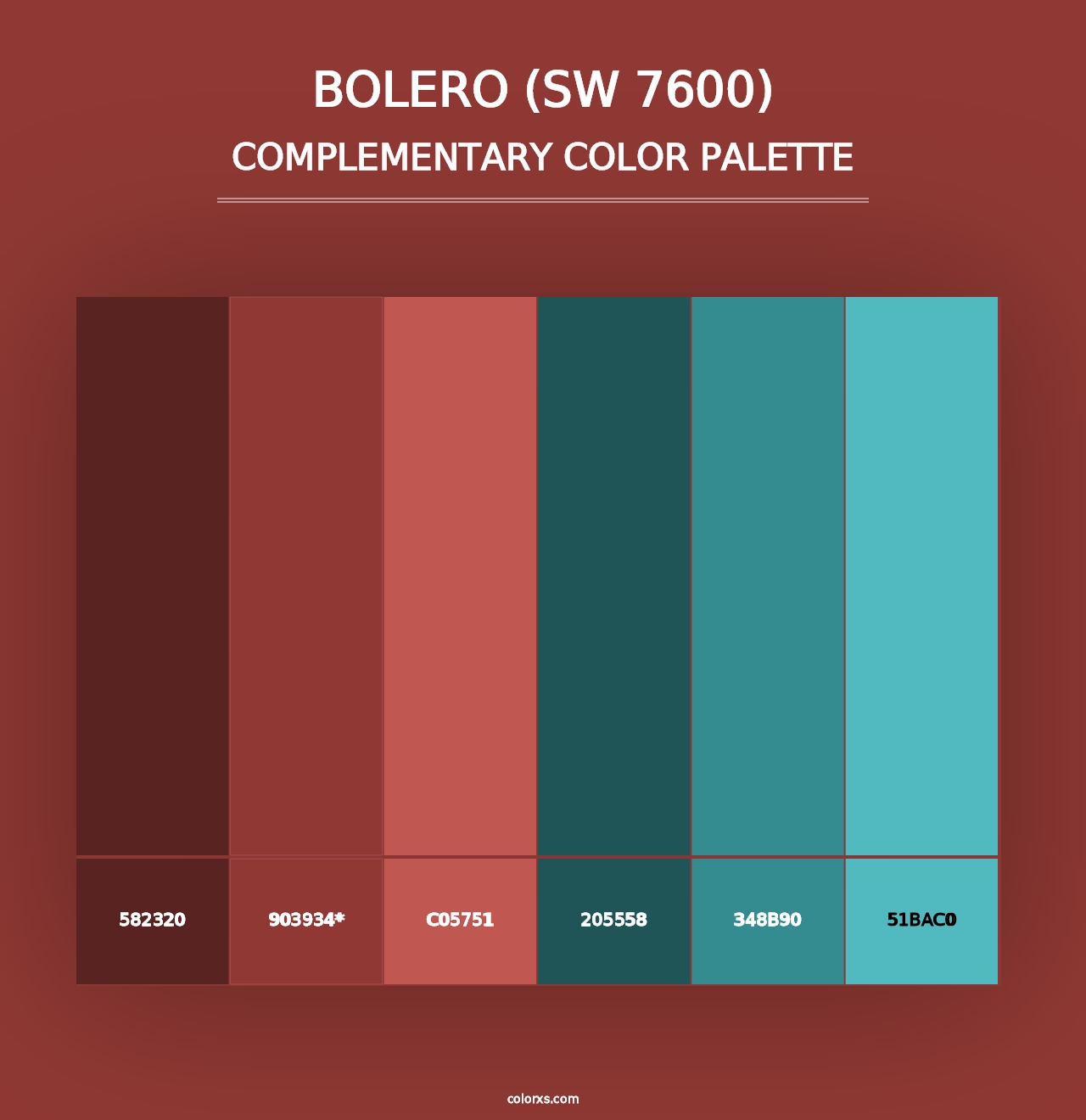 Bolero (SW 7600) - Complementary Color Palette