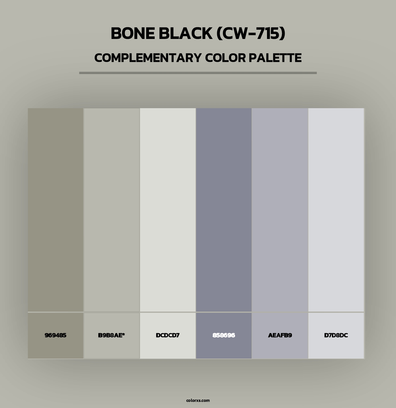 Bone Black (CW-715) - Complementary Color Palette