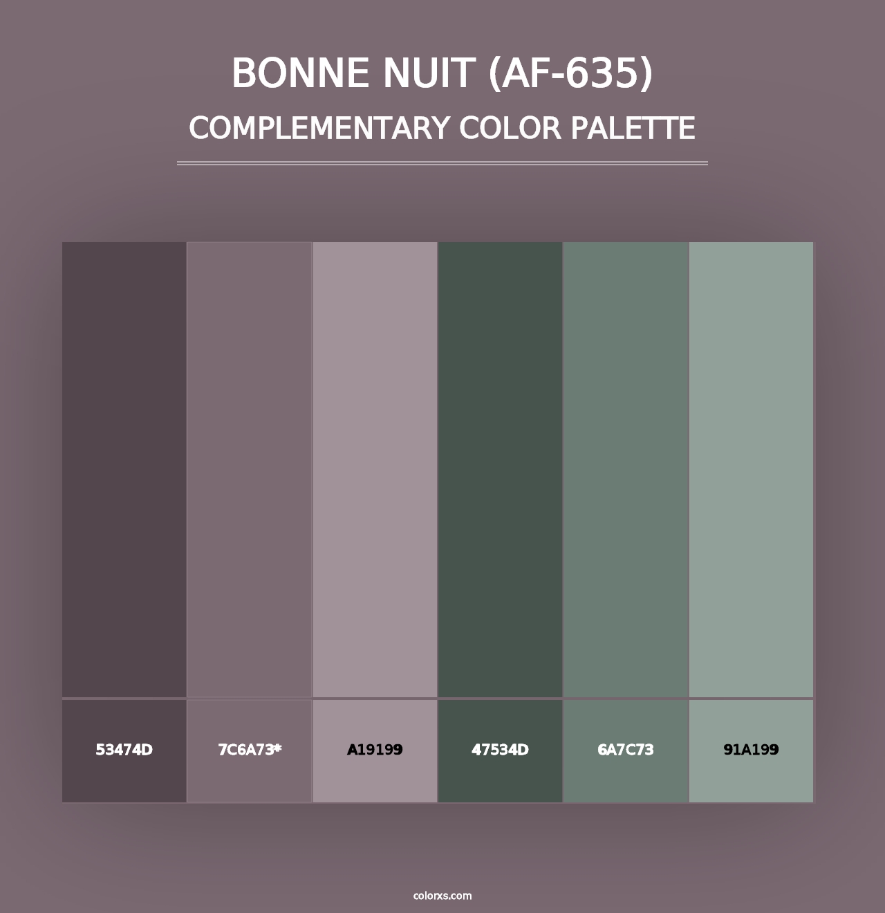 Bonne Nuit (AF-635) - Complementary Color Palette