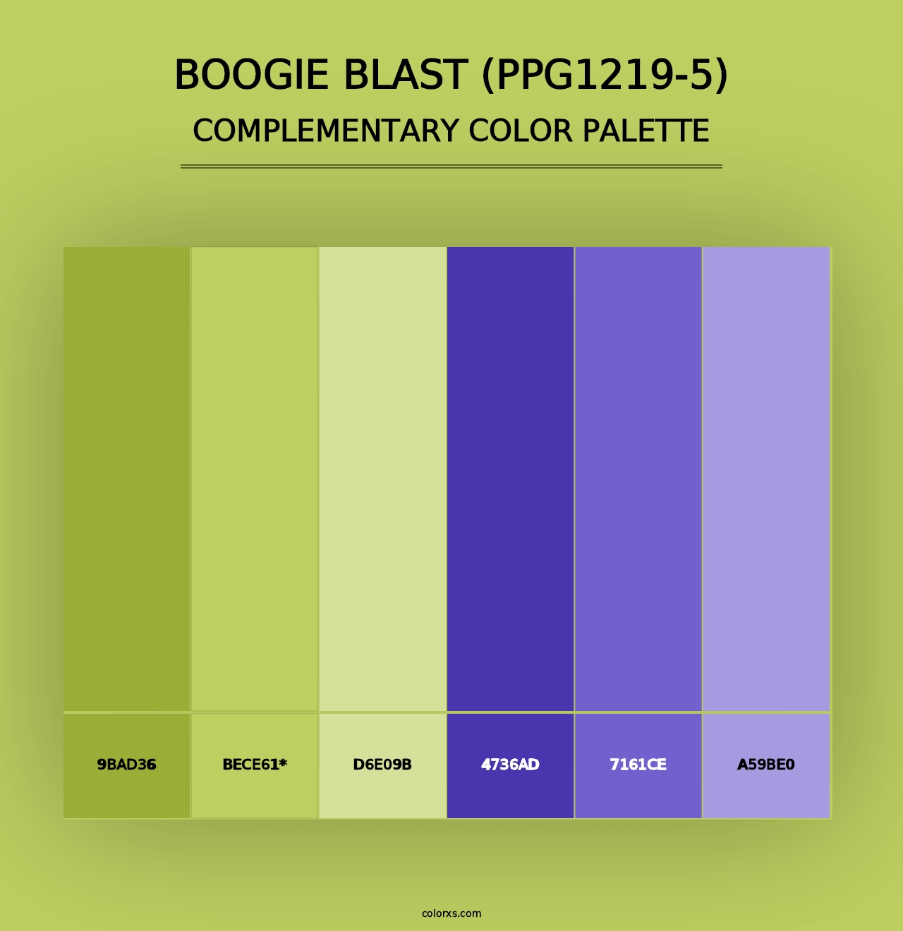 Boogie Blast (PPG1219-5) - Complementary Color Palette