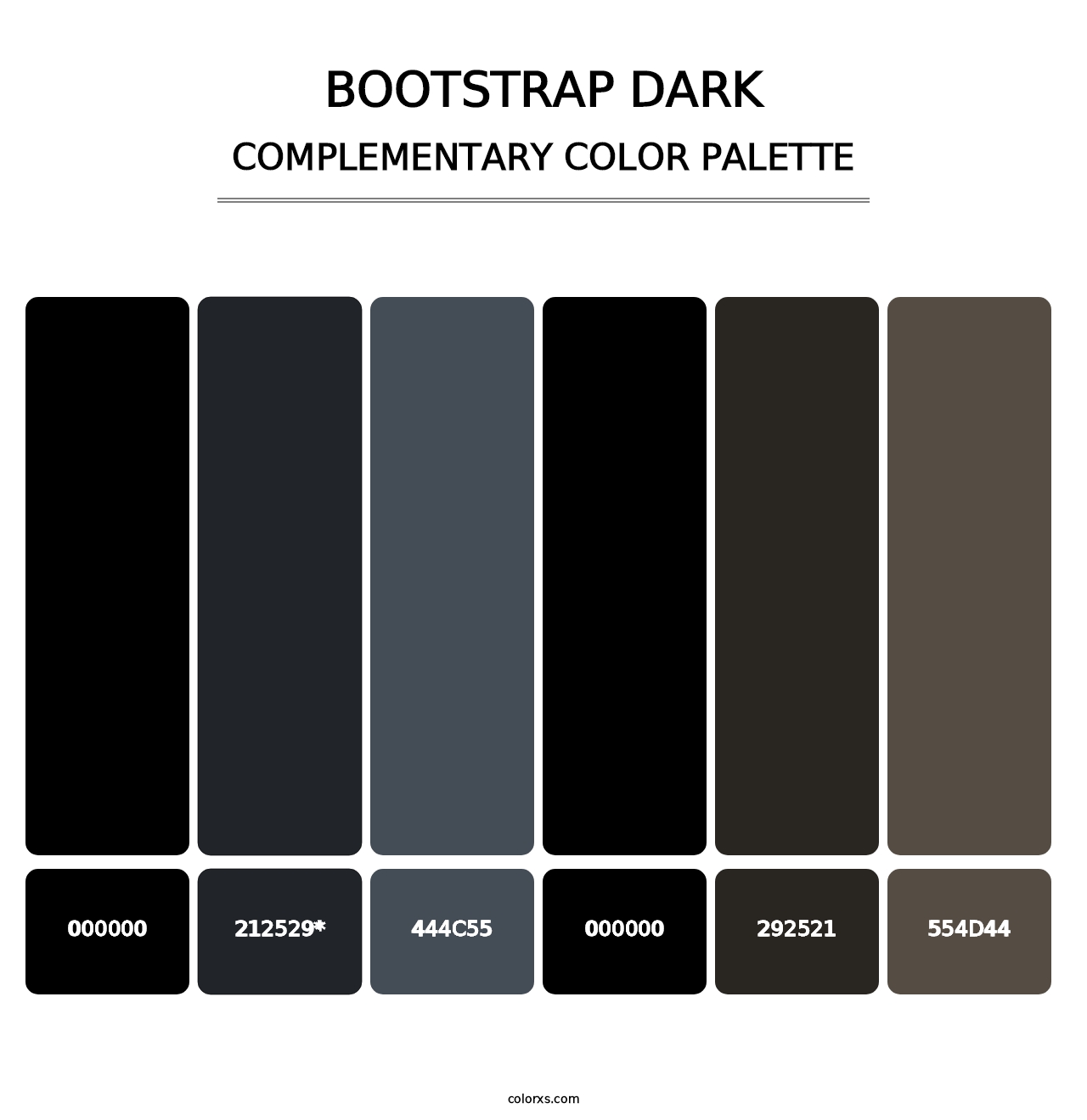 Bootstrap Dark - Complementary Color Palette