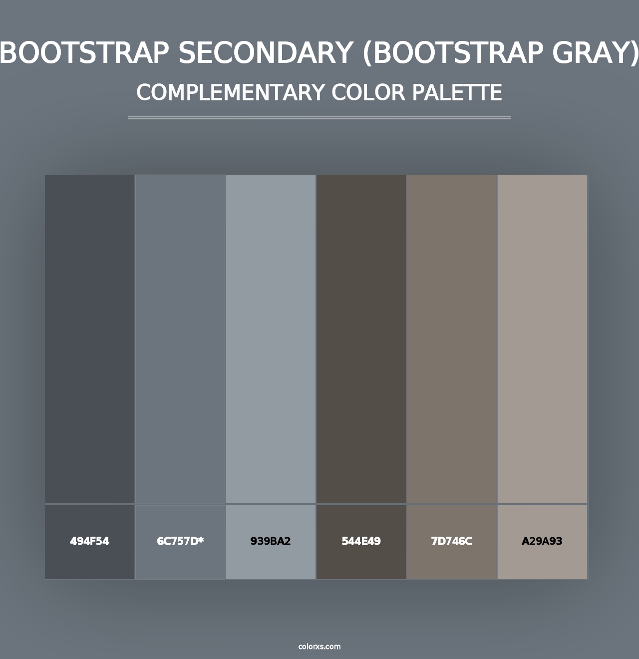 Bootstrap Secondary (Bootstrap Gray) - Complementary Color Palette