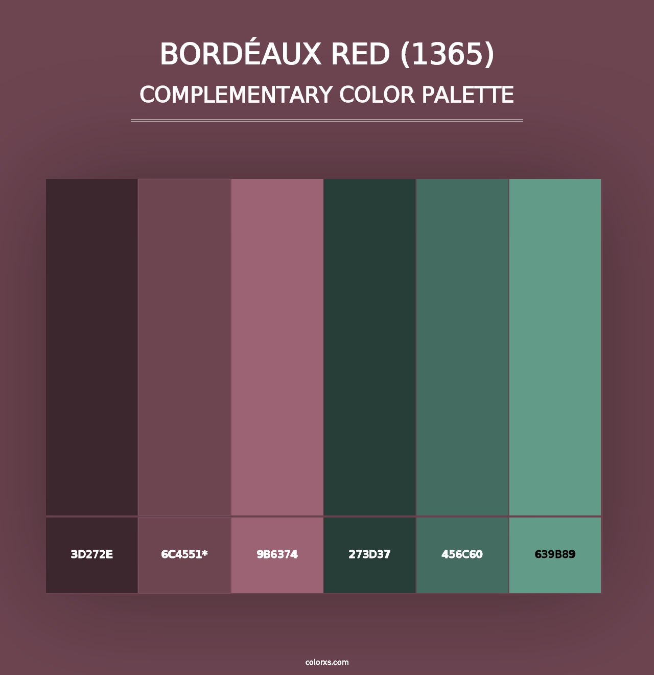 Bordéaux Red (1365) - Complementary Color Palette