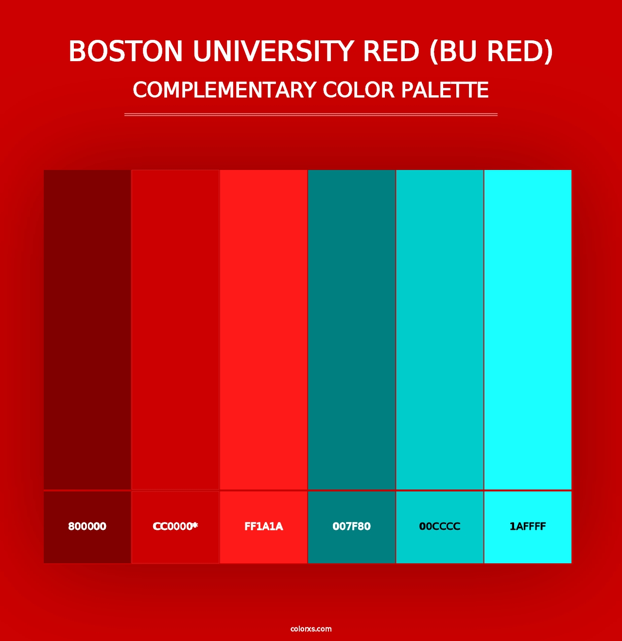 Boston University Red (BU Red) - Complementary Color Palette