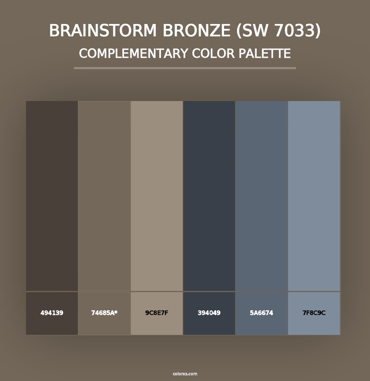 Brainstorm Bronze (SW 7033) - Complementary Color Palette