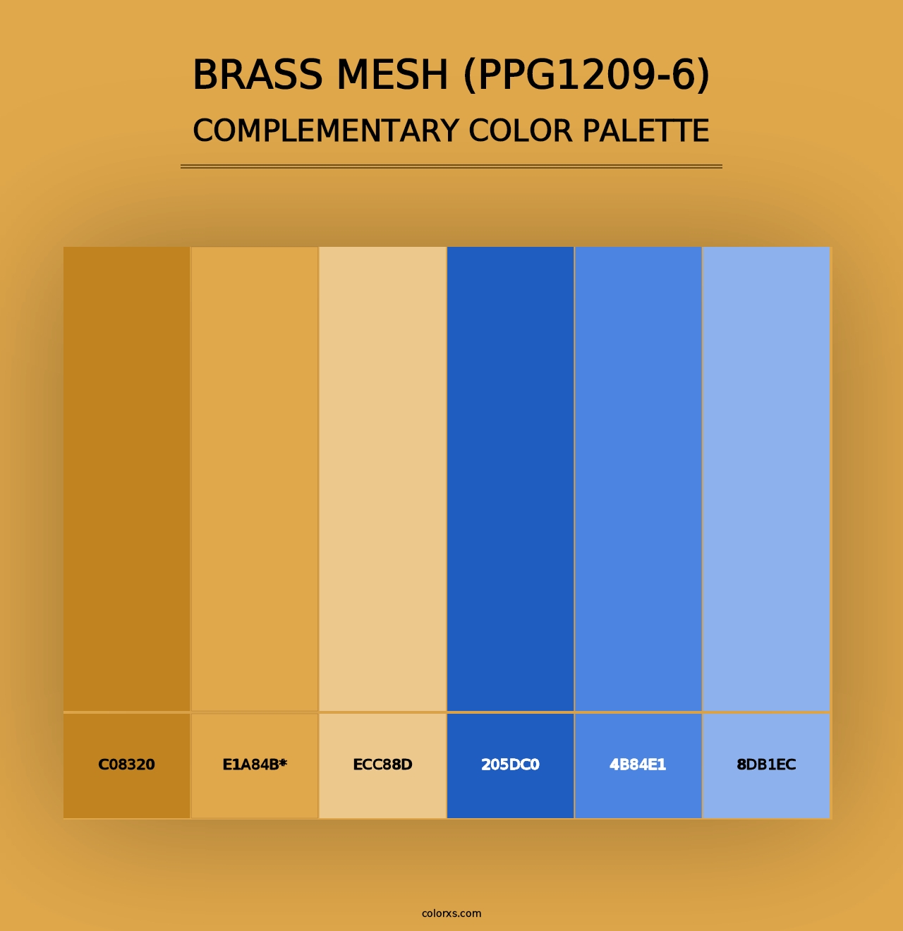 Brass Mesh (PPG1209-6) - Complementary Color Palette