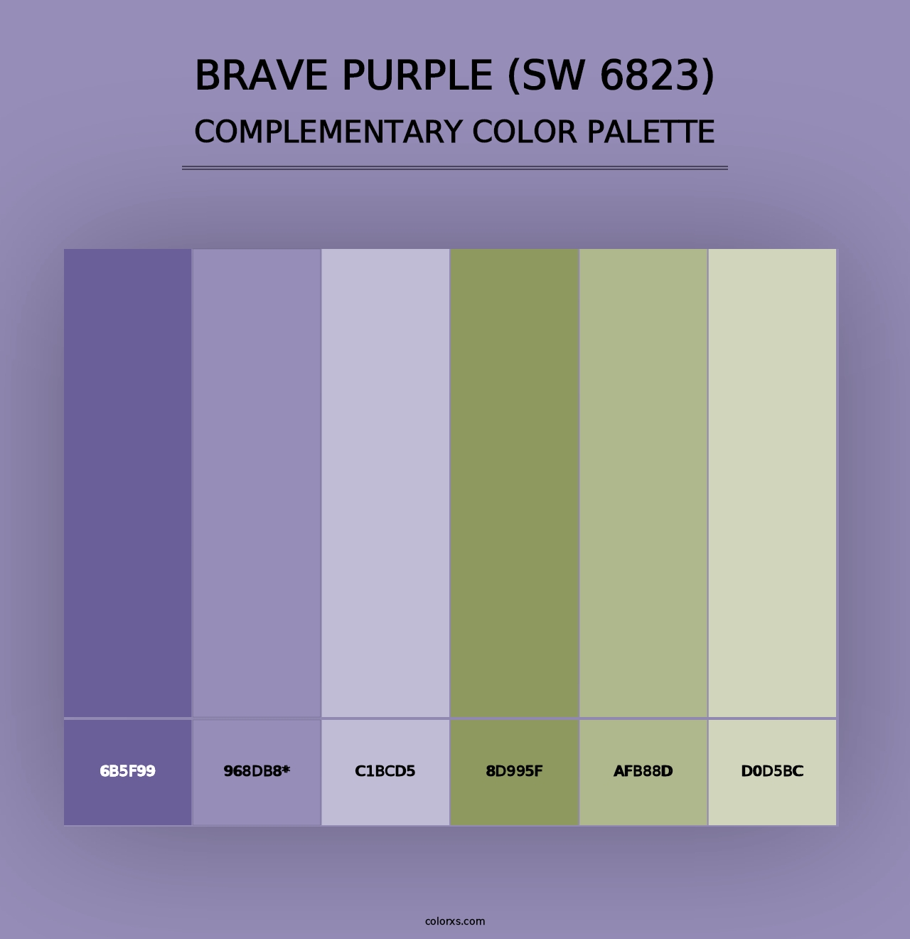 Brave Purple (SW 6823) - Complementary Color Palette