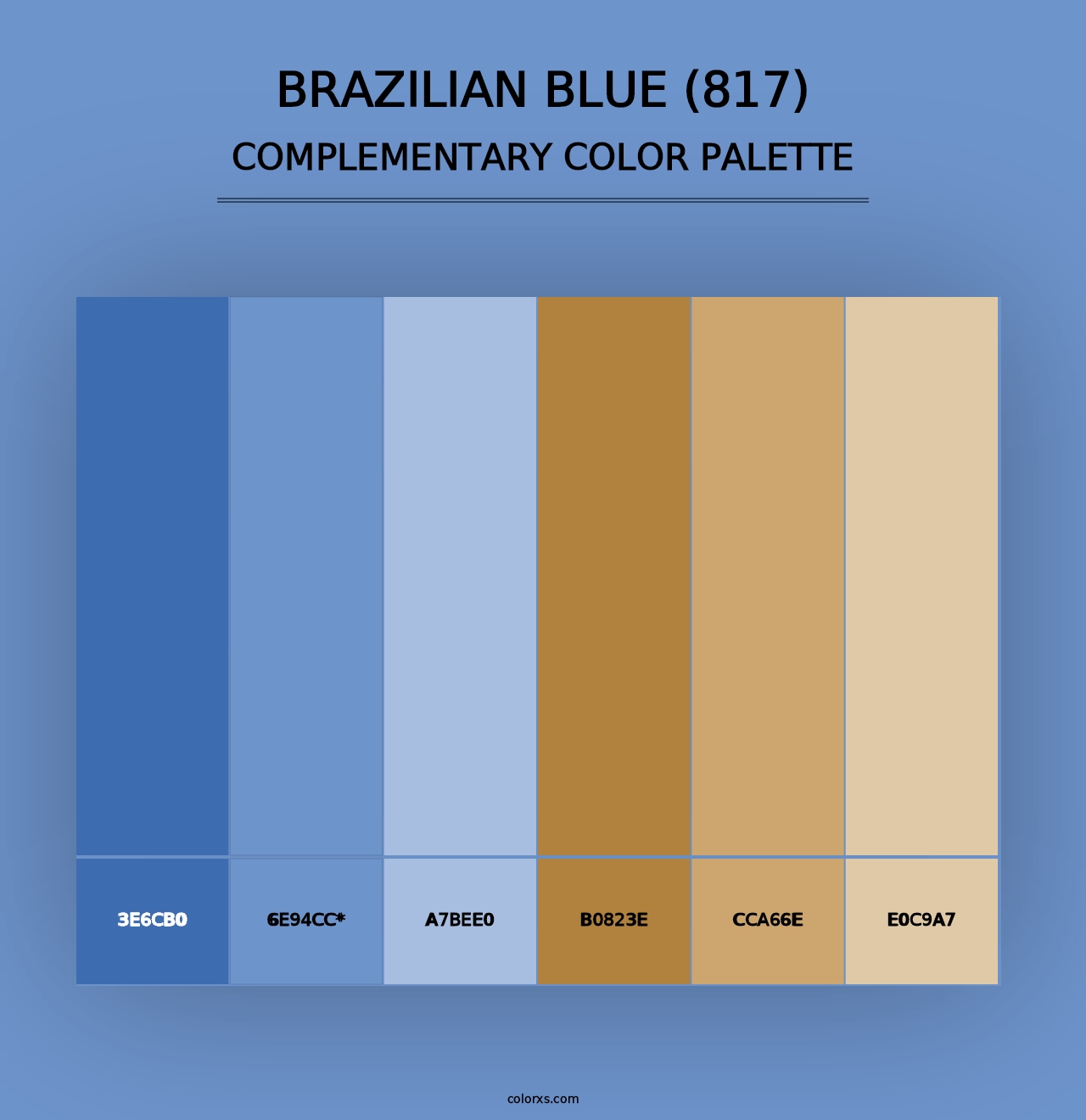 Brazilian Blue (817) - Complementary Color Palette