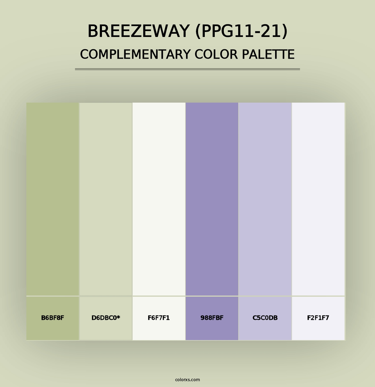 Breezeway (PPG11-21) - Complementary Color Palette