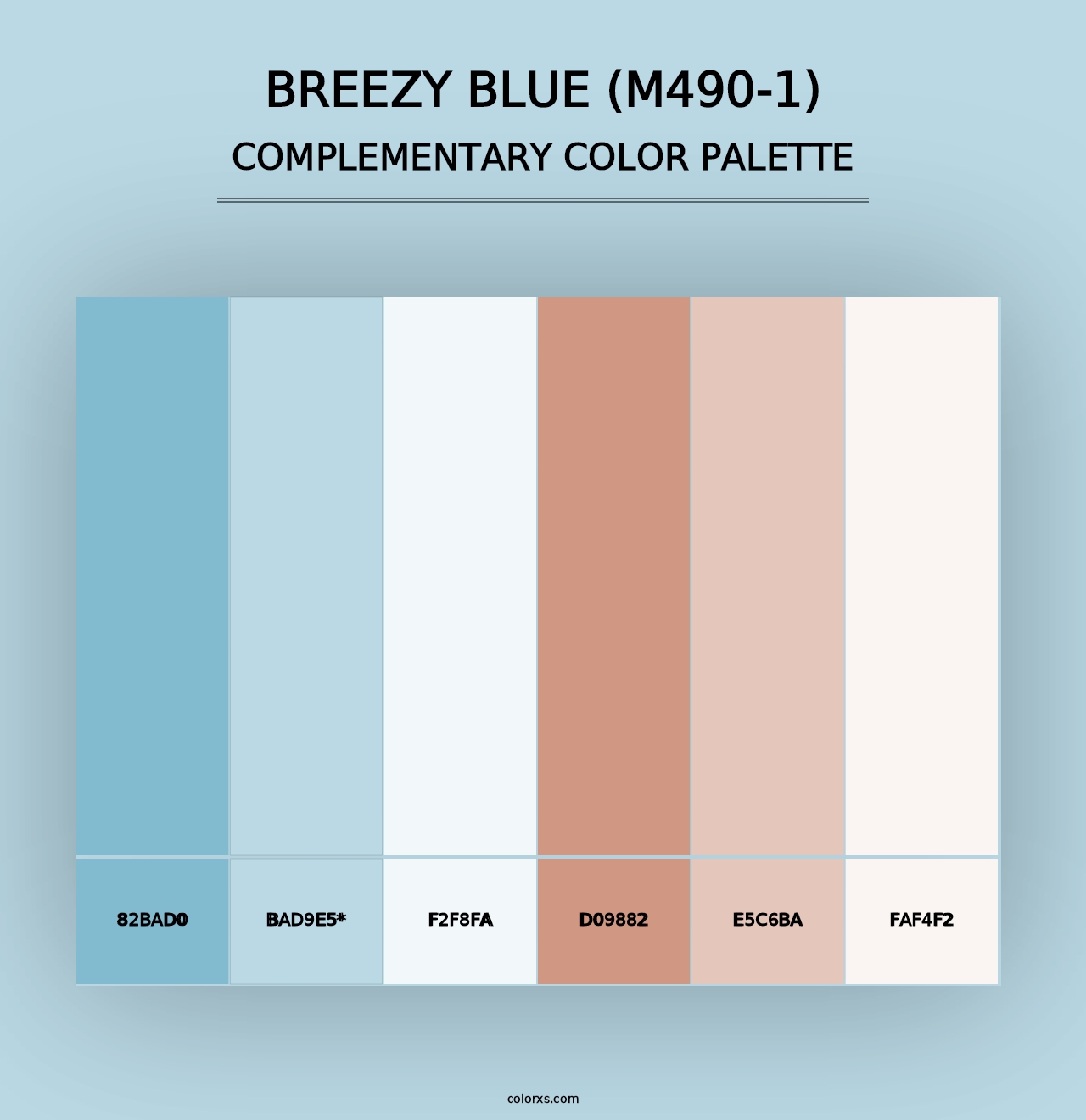 Breezy Blue (M490-1) - Complementary Color Palette