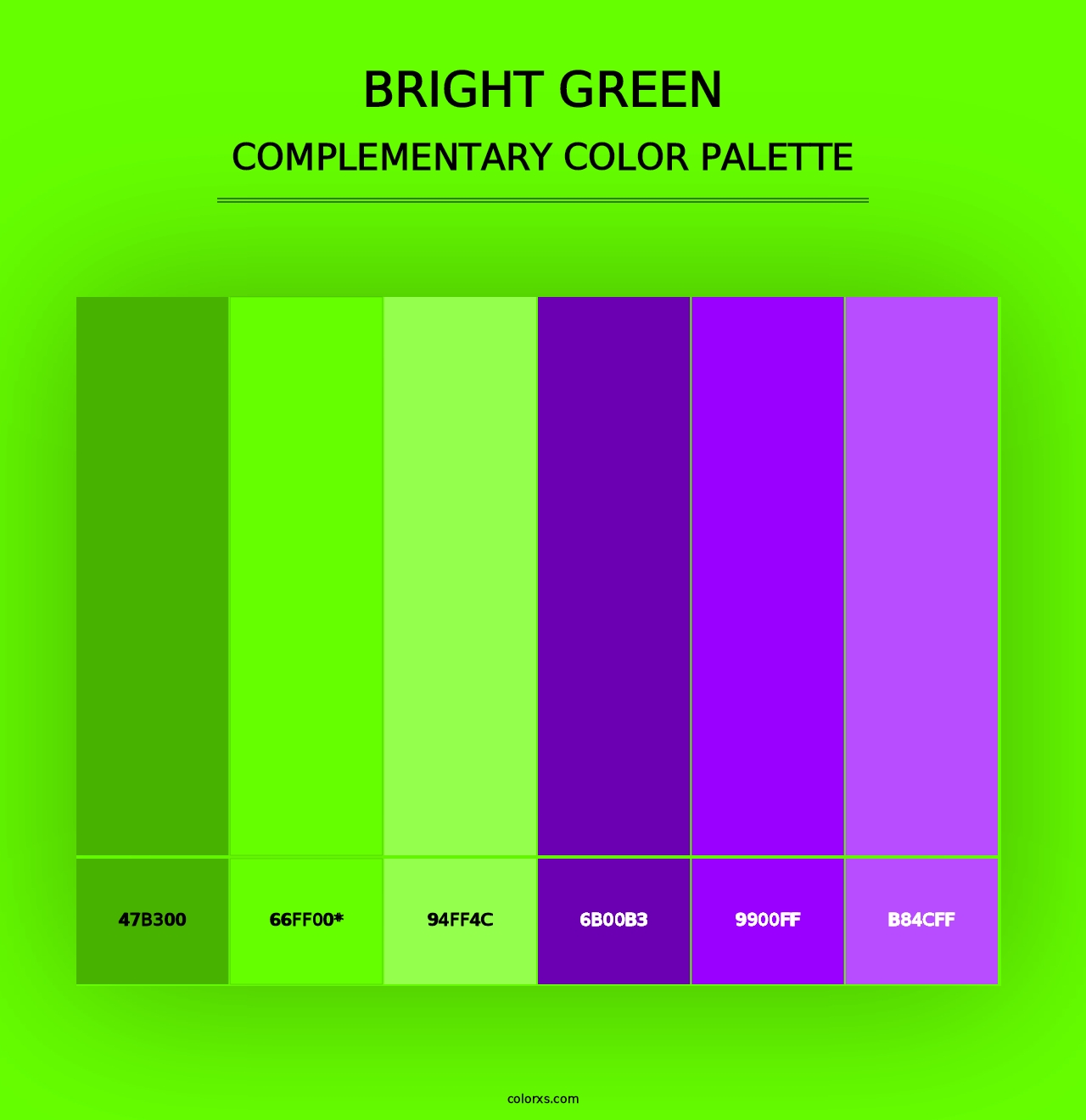 Bright Green - Complementary Color Palette