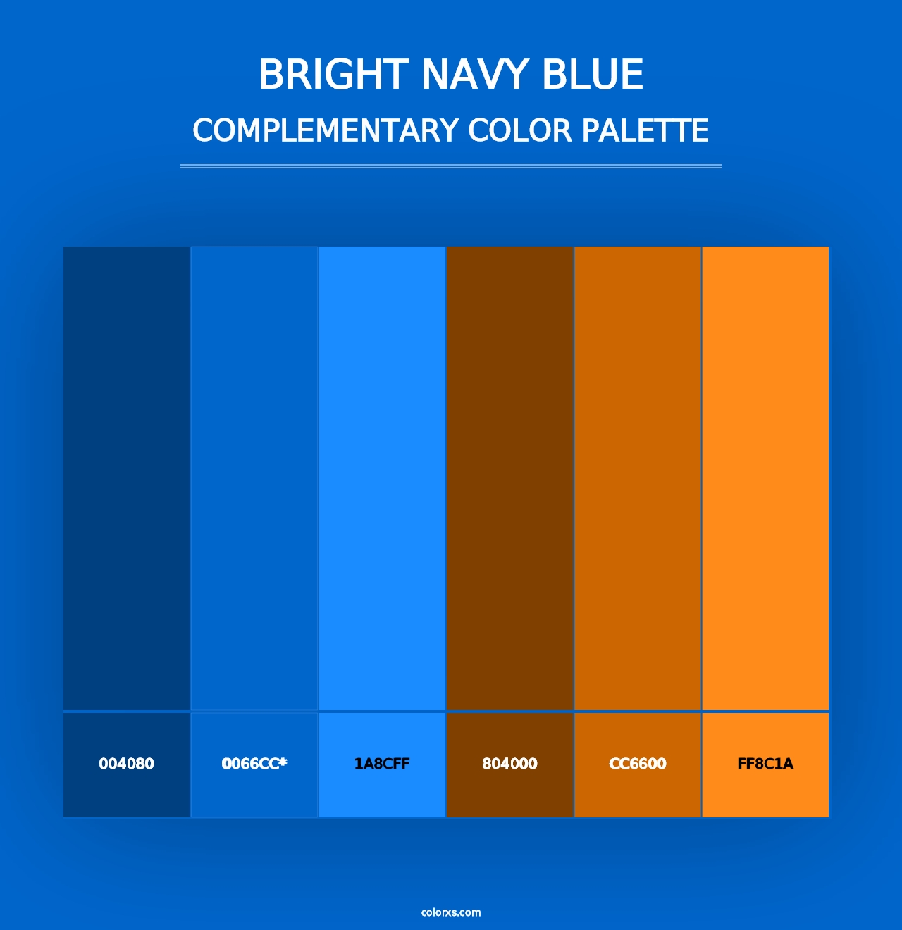 Bright Navy Blue - Complementary Color Palette