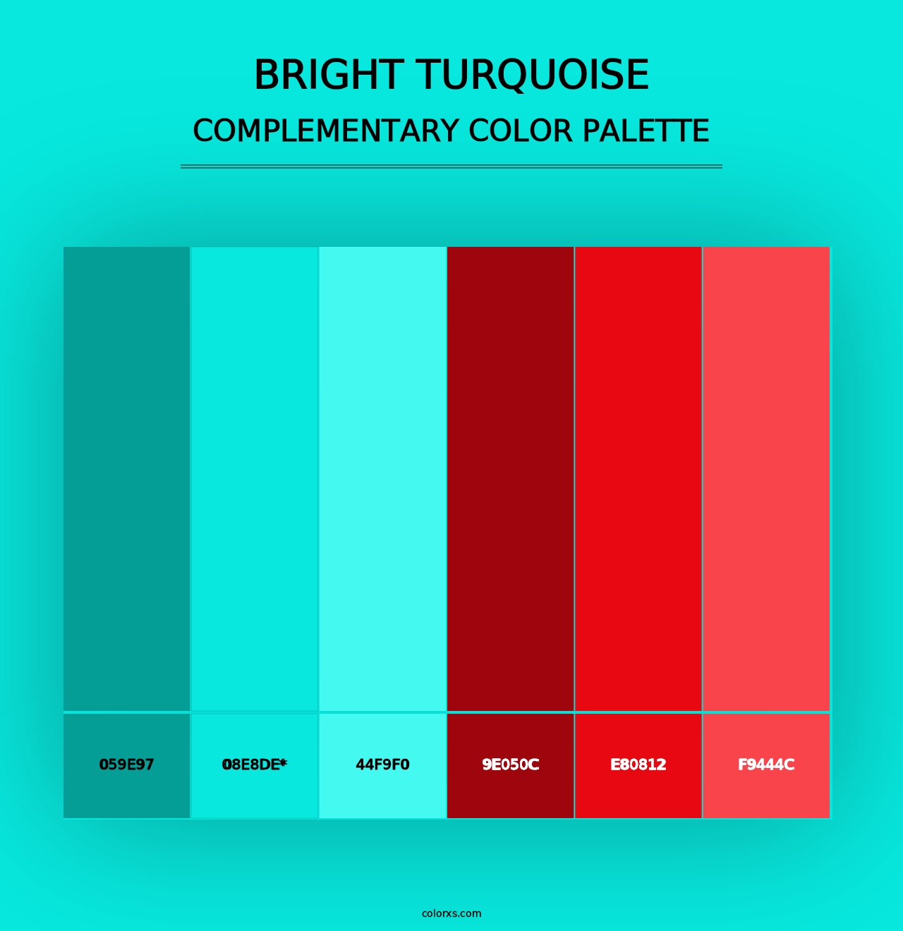 Bright Turquoise - Complementary Color Palette