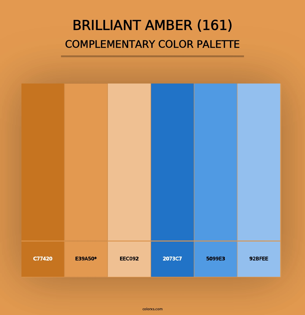 Brilliant Amber (161) - Complementary Color Palette