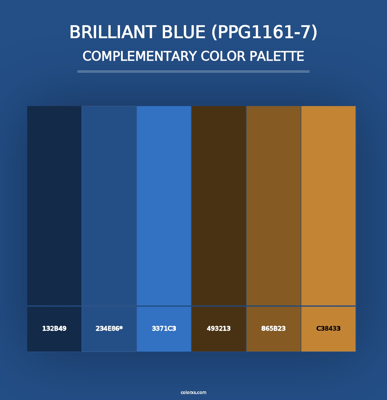 Brilliant Blue (PPG1161-7) - Complementary Color Palette