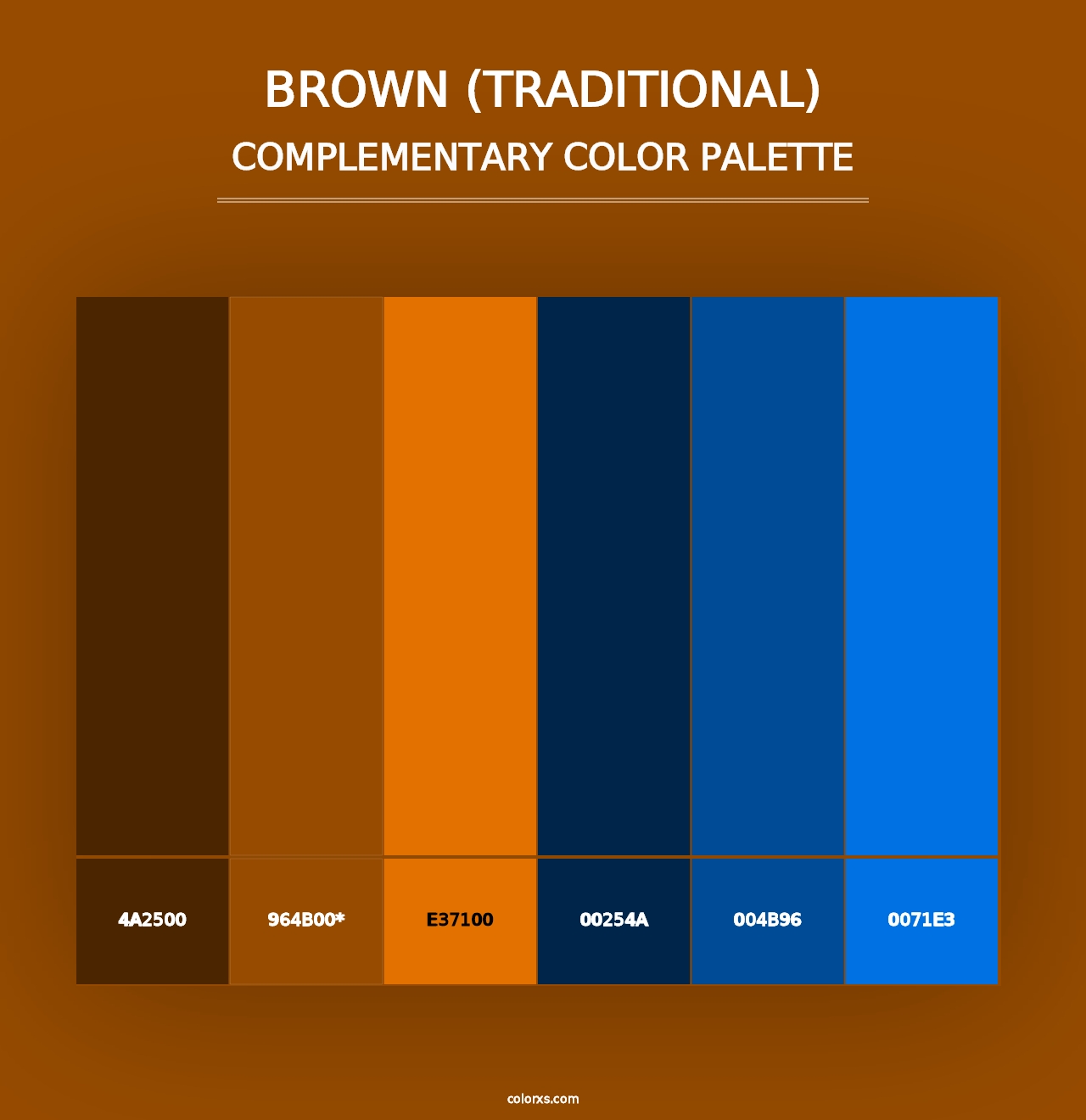 Brown (Traditional) - Complementary Color Palette