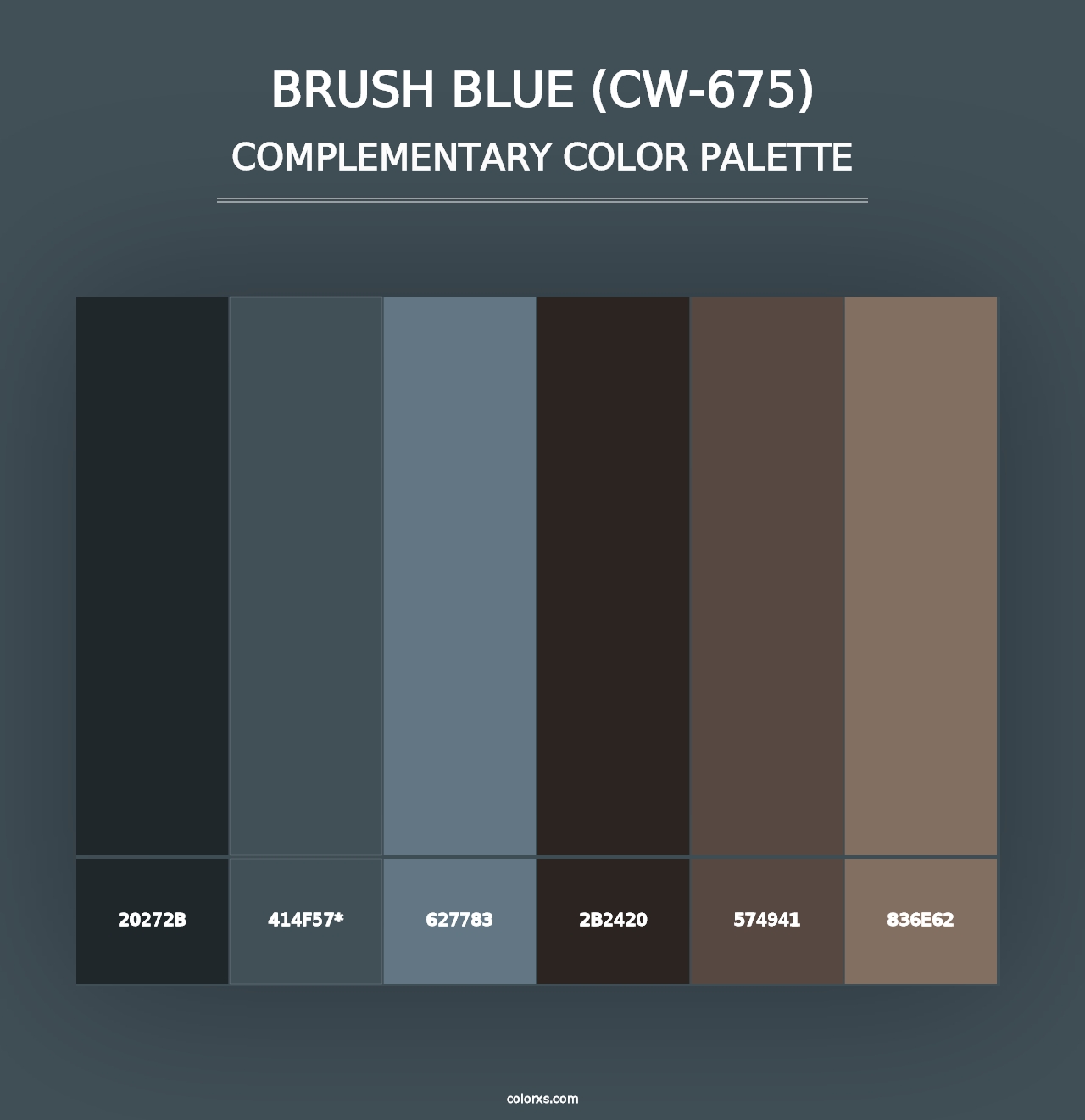 Brush Blue (CW-675) - Complementary Color Palette