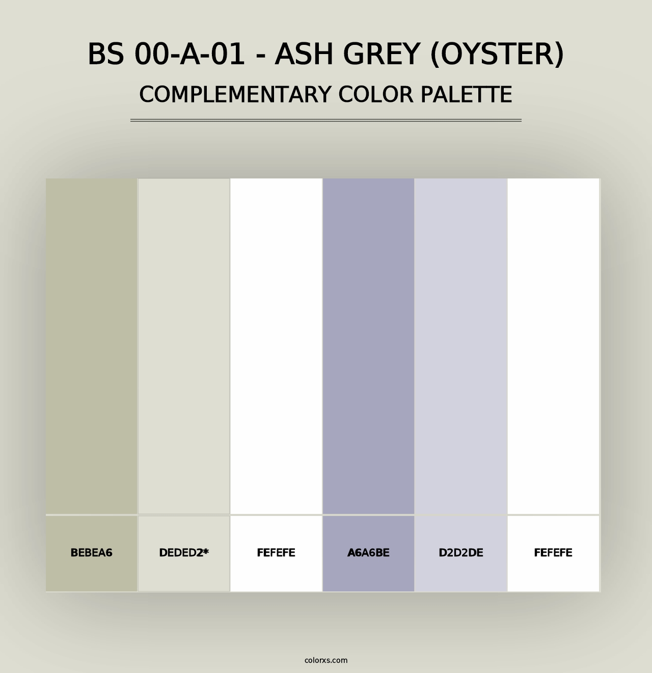 BS 00-A-01 - Ash Grey (Oyster) - Complementary Color Palette